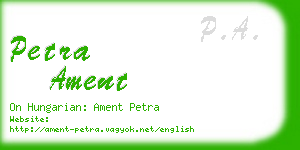 petra ament business card